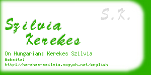 szilvia kerekes business card